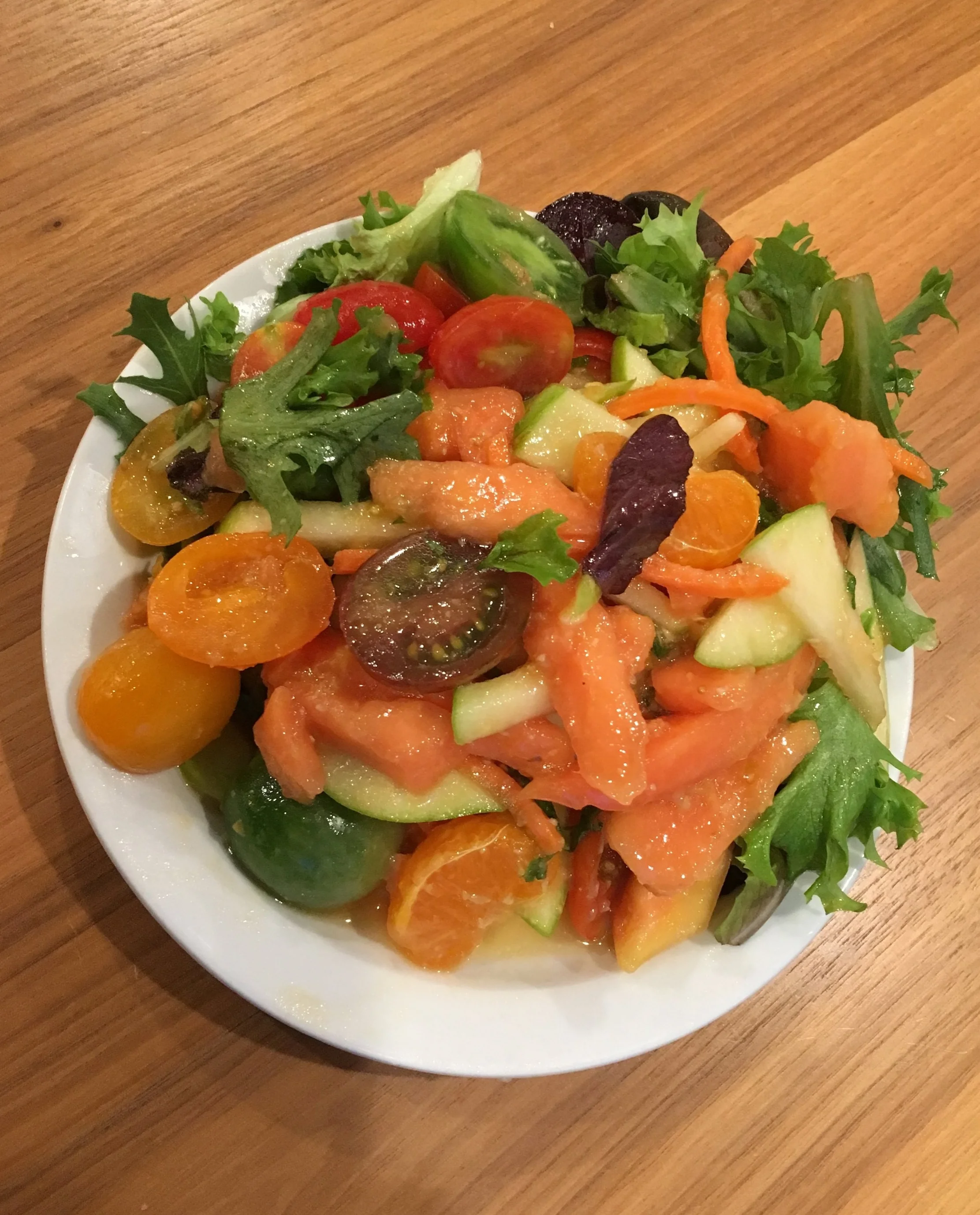 Citrus, Apple Salad with Papaya & Heirloom Tomatoes