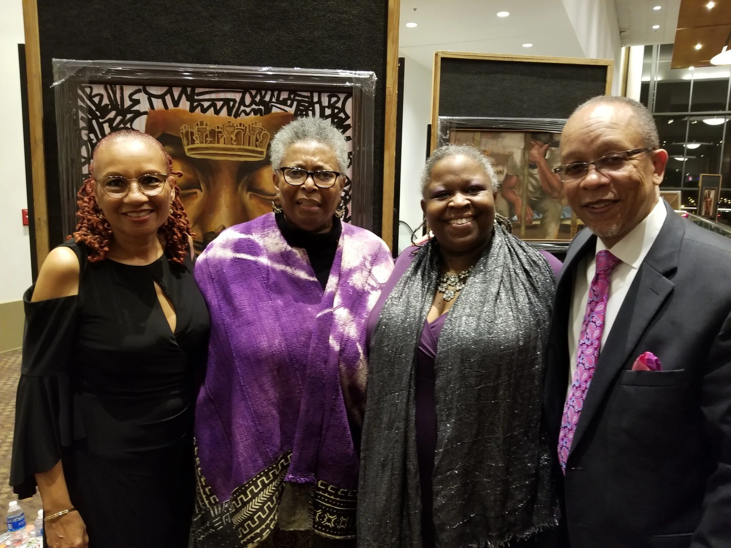 (Pictured, L to R: Rev. Christine Wiley, Dr. Katie Cannon, Rev. Lacette Cross, and Rev. Dennis Wiley. Rev. Christine and Rev. Dennis pastored Covenant Baptist UCC while Lacette attended.)
