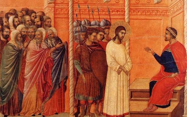 Christ before Pilate by Duccio di Buoninsegna