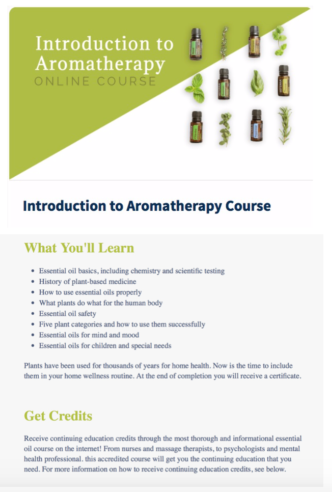aromatherapy course (CECs)