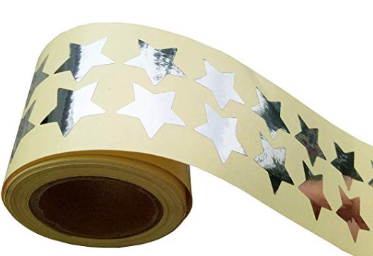 foil star stickers