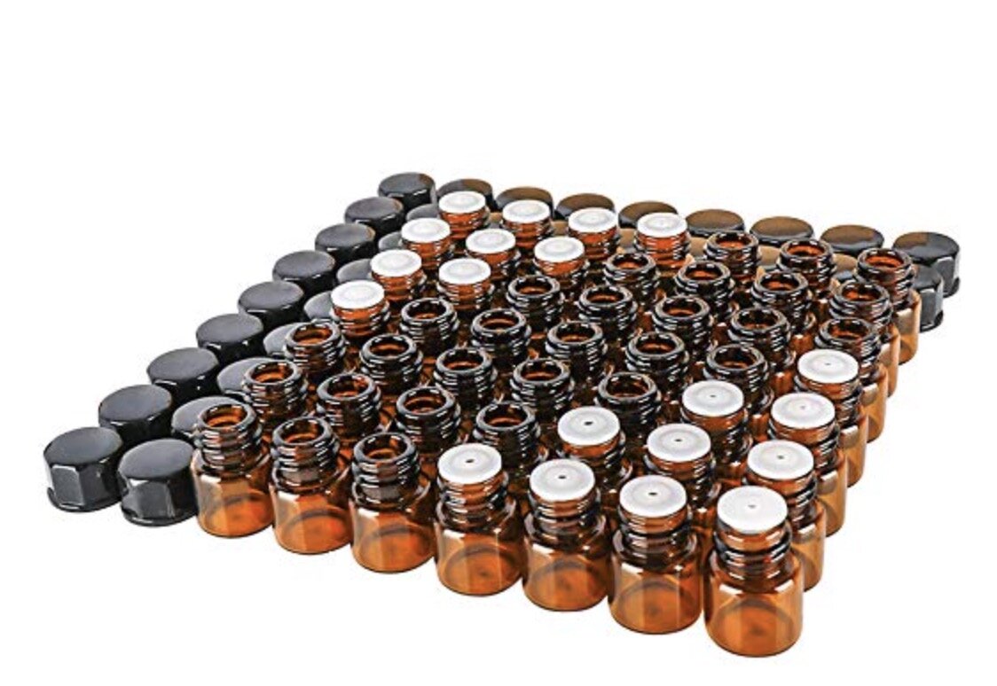 50 x 1/4 dram sample vials (Amazon)