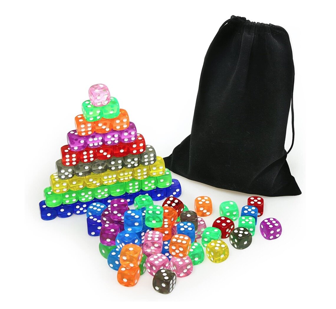 Bag of 100 dice