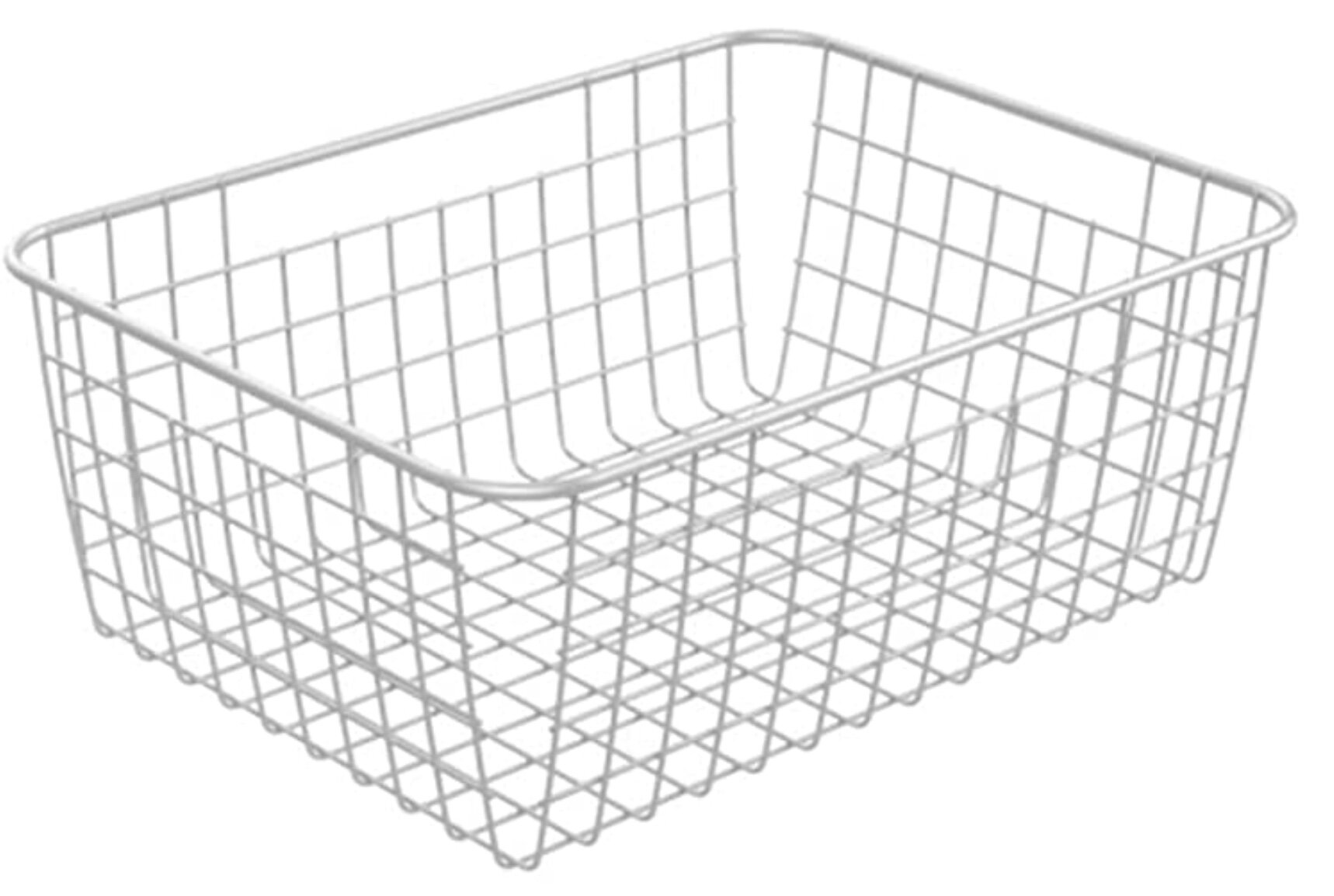 6 x large white wire baskets
