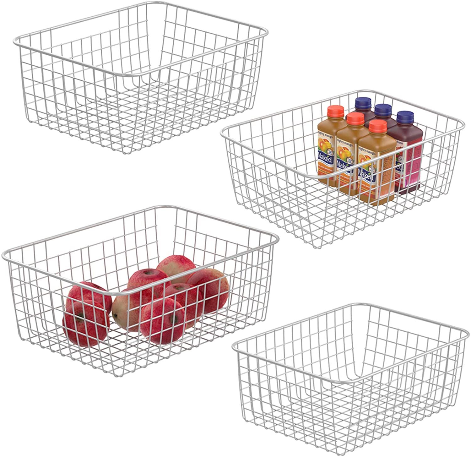 4 x large white wire baskets