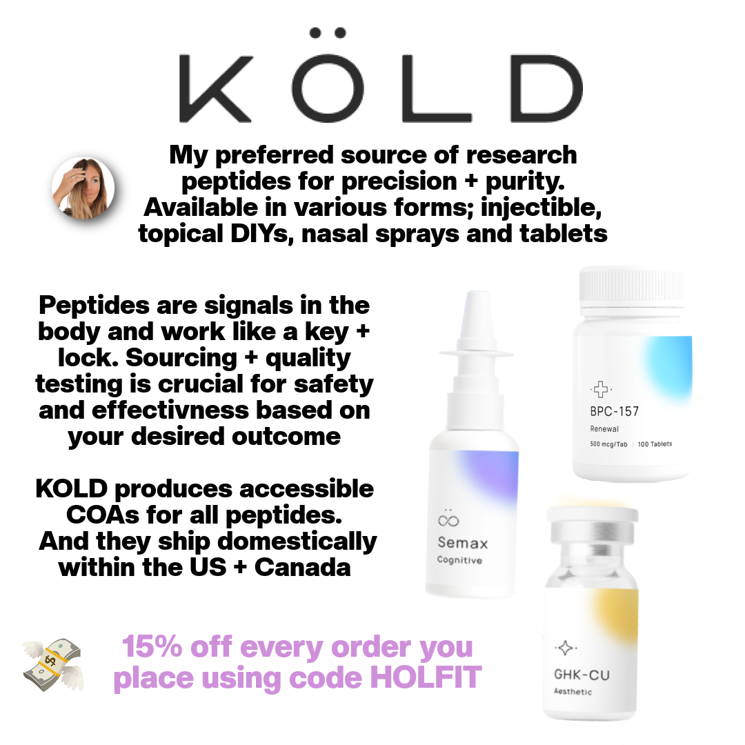 15% off KOLD Peptides using code HOLFIT