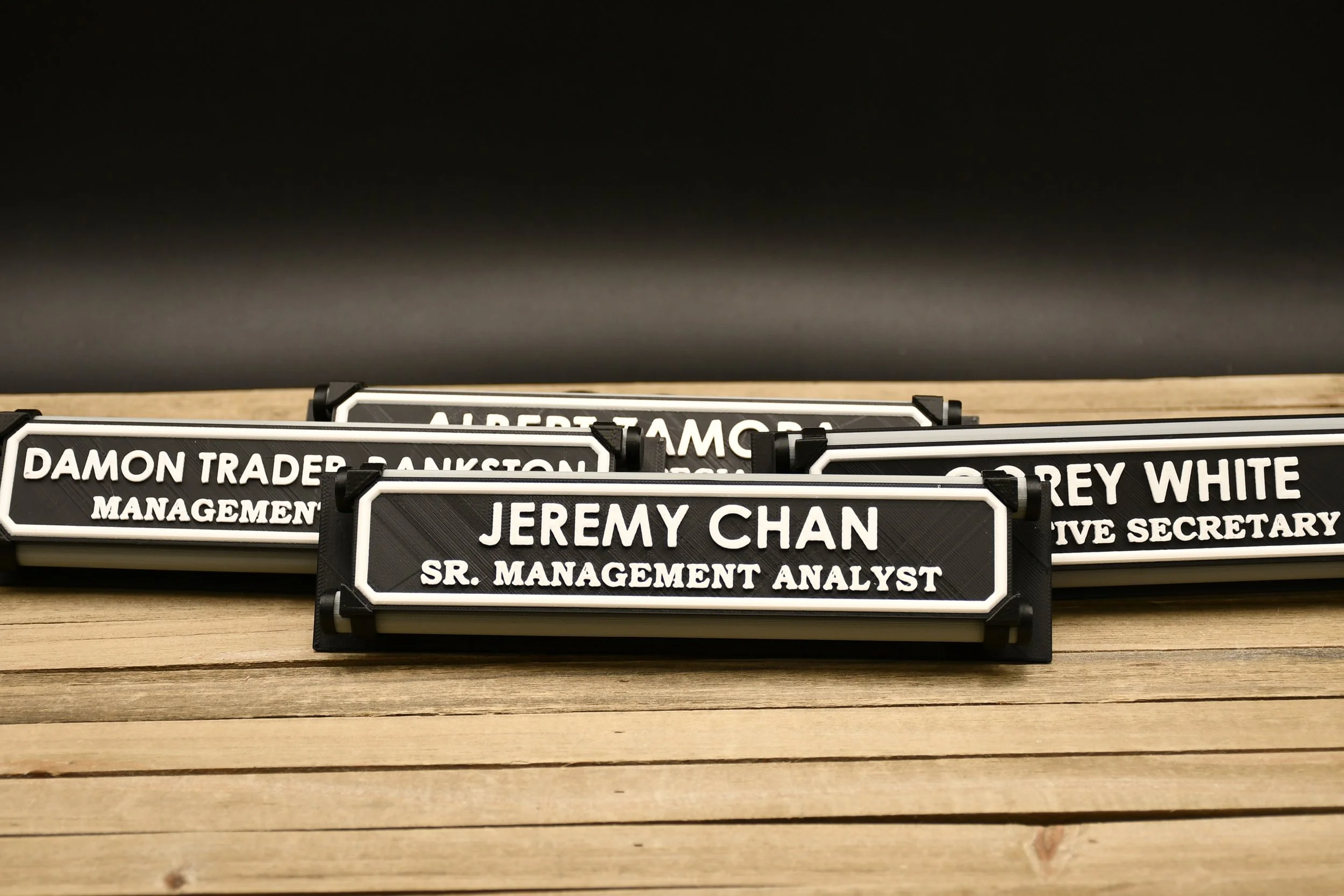 Zacarias Engineering 3D Printed Personalized Office & Cubicle Name Plate Black & White 8.JPG