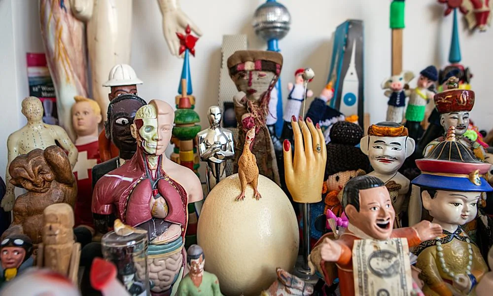 A small selection of figurines from the vast collection that overrun the home and studio Madelon Vriesendorp