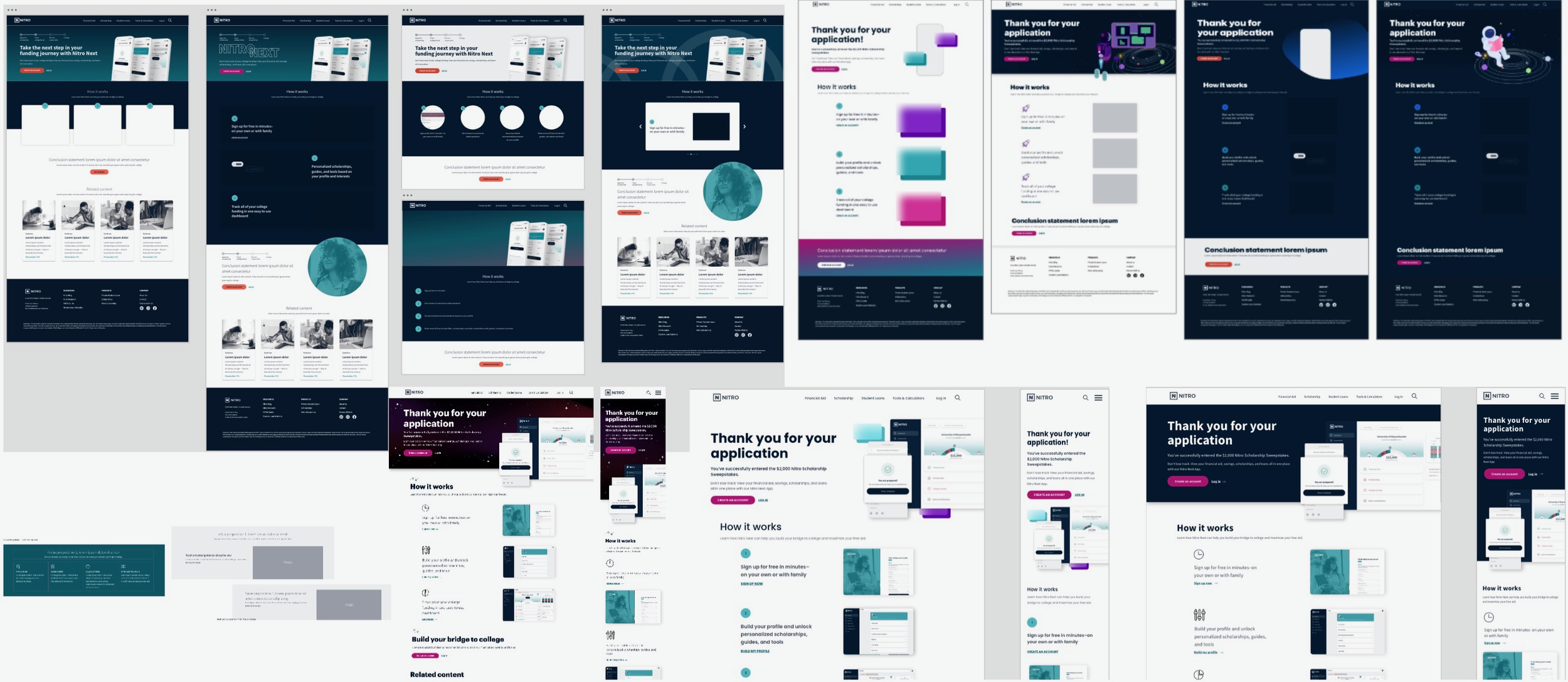 Nitro College Website. Working with a design system allowed for rapid production and experimentation.