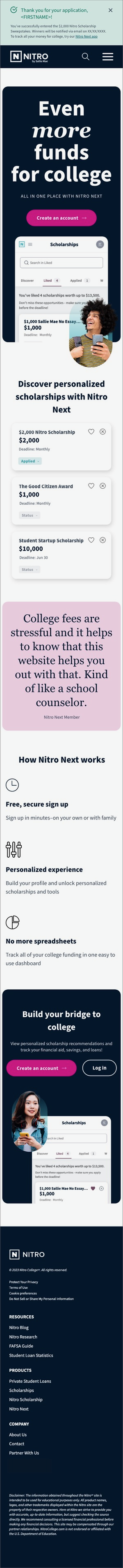 Nitro College Mobile.