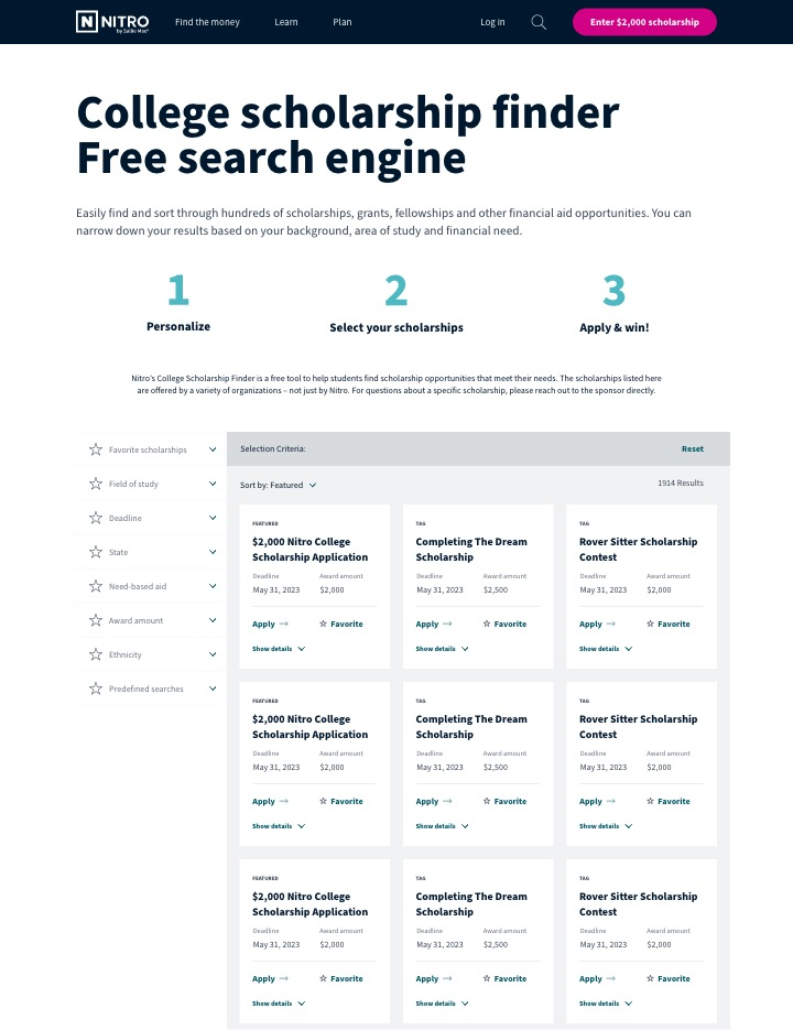 College Search Finder. 