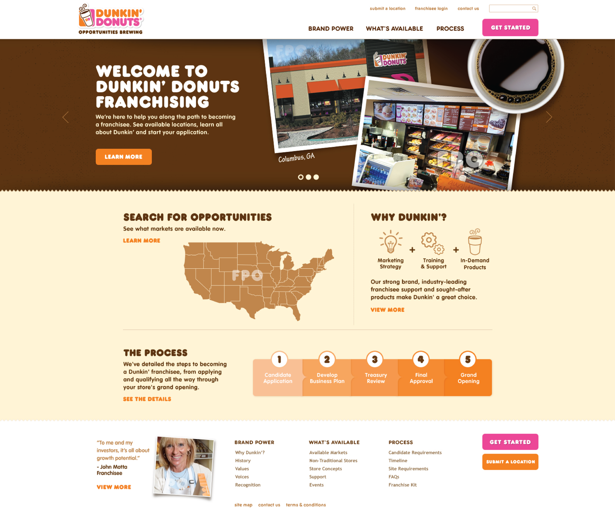 Franchising Website Homepage.