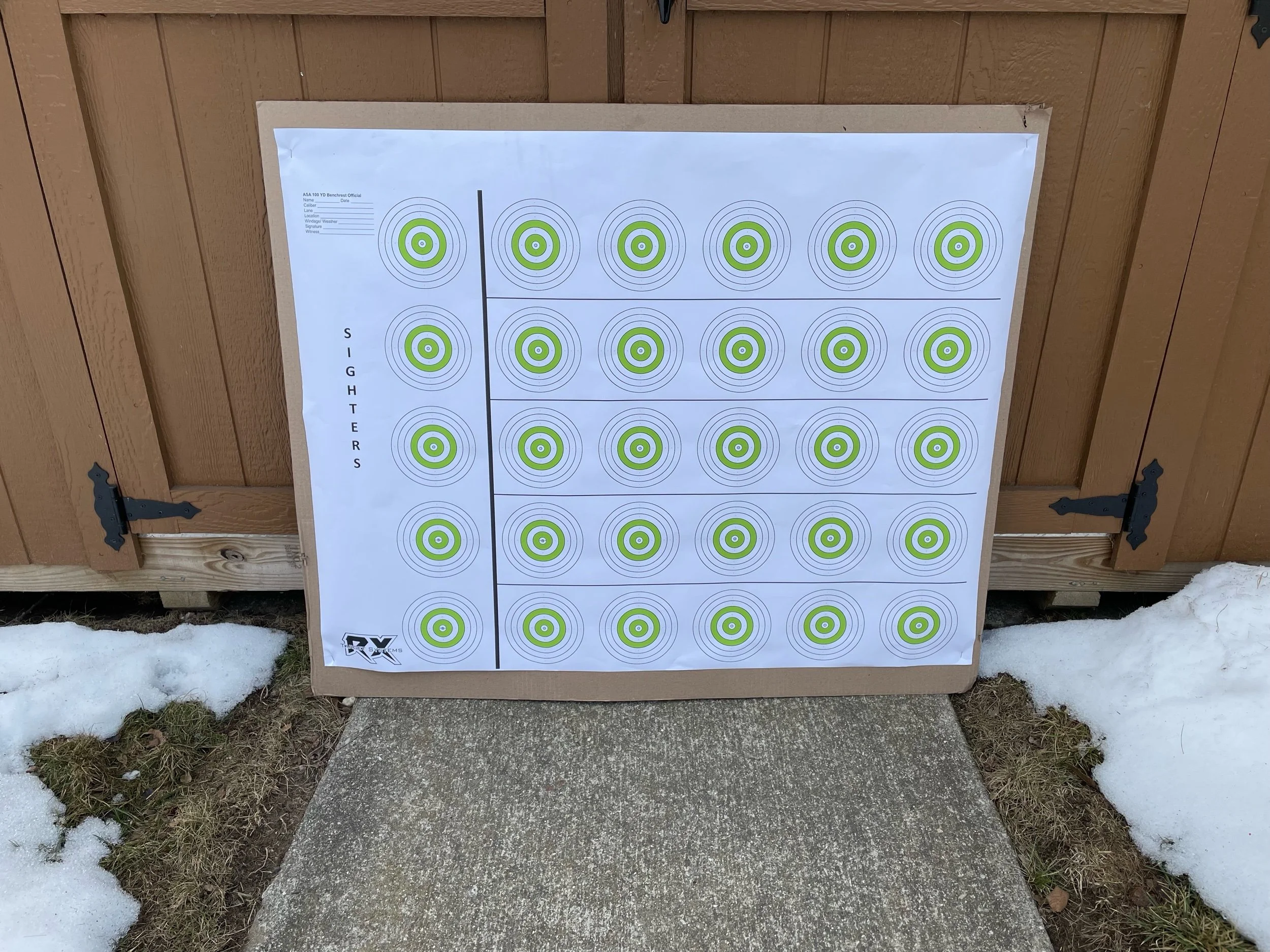 100 YARD ASA BENCH REST TARGET- LANDSCAPE