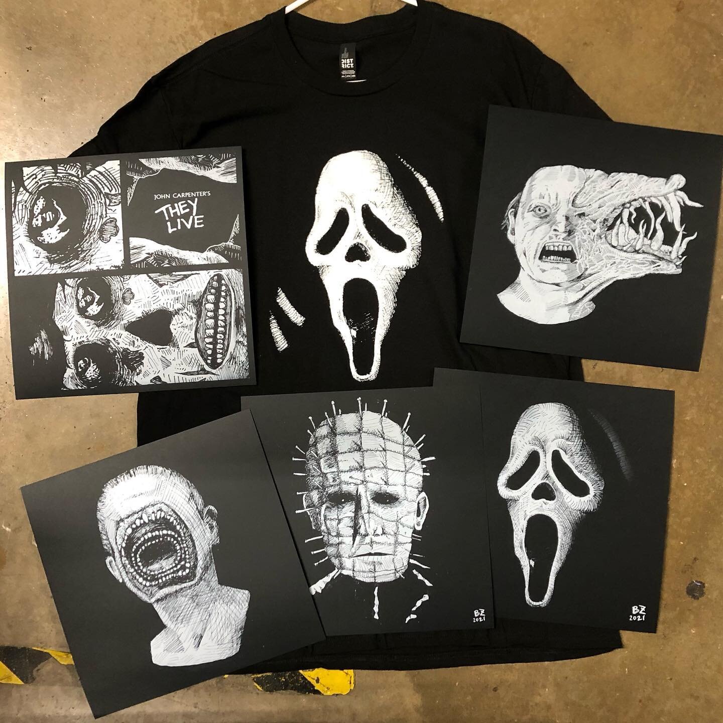 Today&rsquo;s #wpspotlight is @reelbenzilla&rsquo;s #whitetoner #horror prints on #epicblack #neenah paper. Plus a bonus #shirtprint!

We&rsquo;re excited about this product cross pollination! Bonus model shot at the end&mdash;
.
.
.
.
#shirtprinting