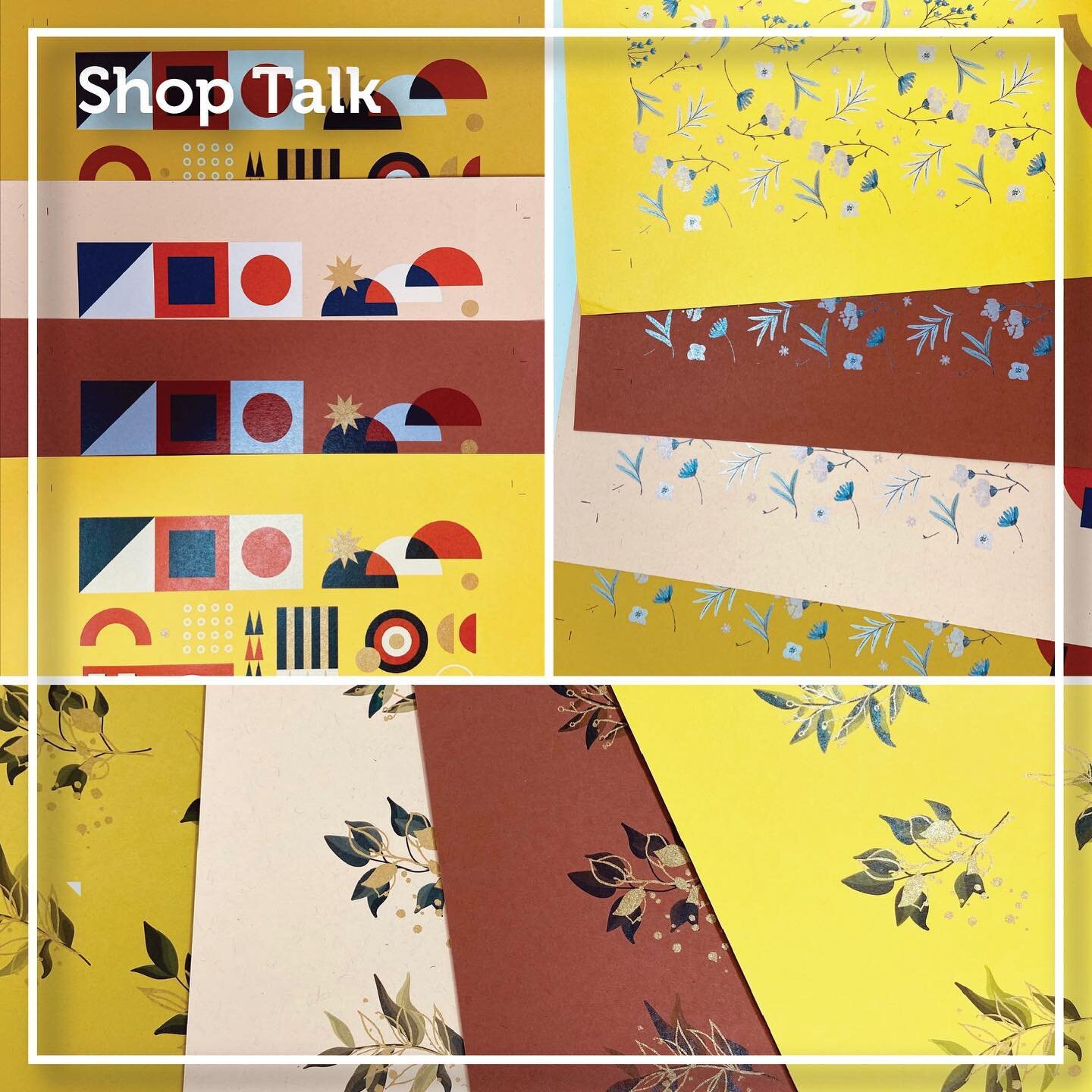 Yep, it is time for another #wpshoptalk! This is about my favorite topic: experimenting with #frenchpaper. The same art can change mood and contrast depending on the paper you use. If you set up your art using a swatch from the @frenchpaperco catalog
