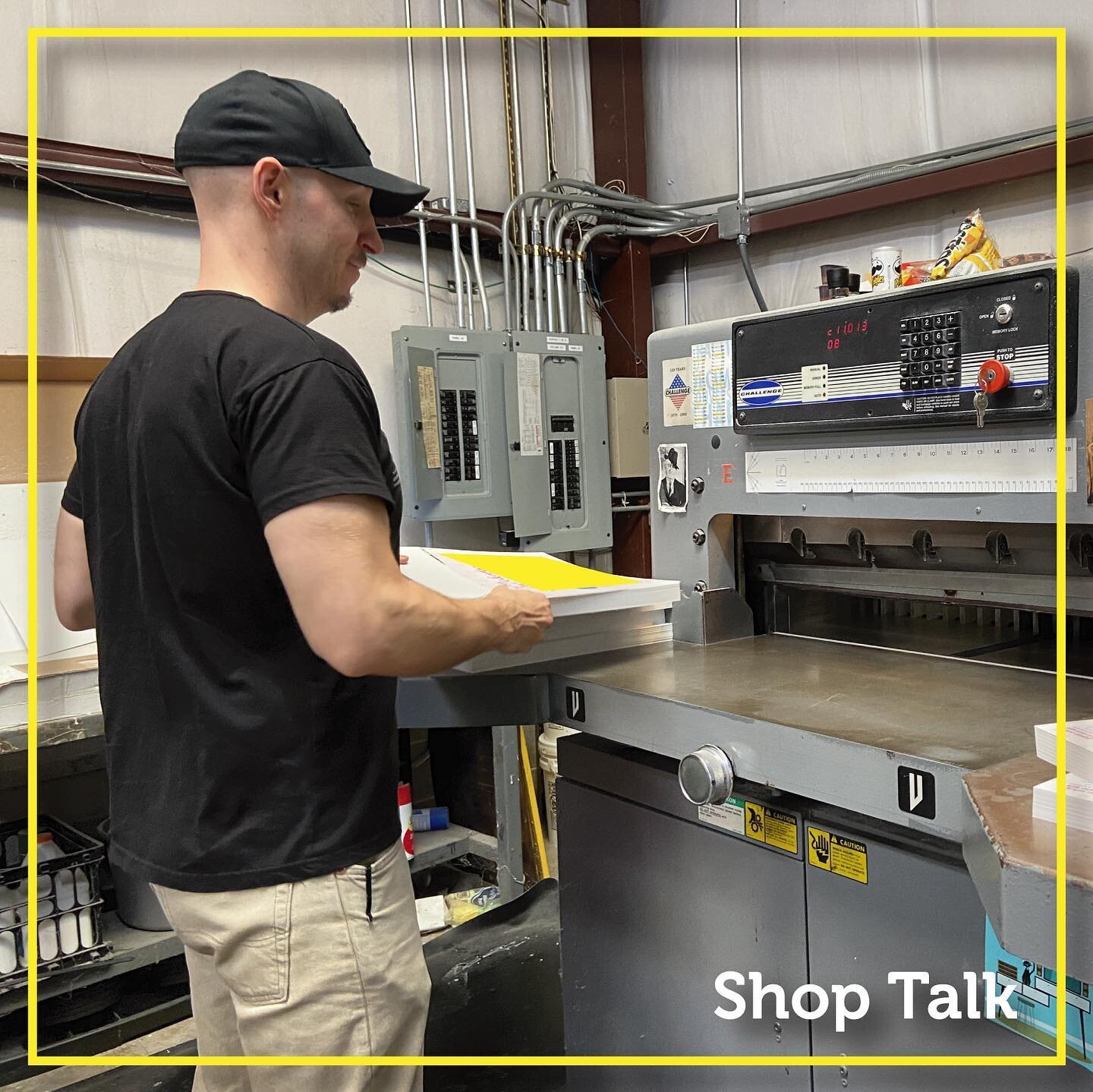 About time for another #wpshoptalk, we talk a lot about the machines and capabilities, but not a lot about the people behind them. This is Eric! He runs most of the bindery machines and has been working with Cy for 21 years. He has figured out and tr
