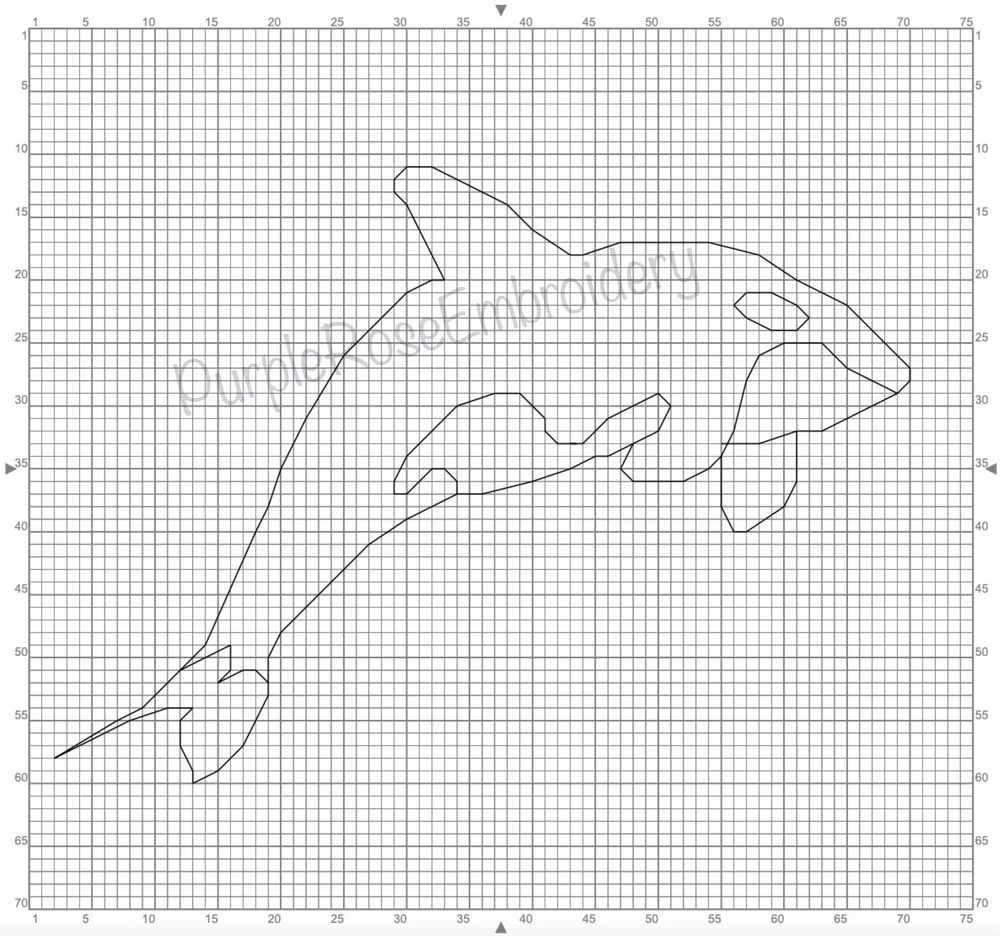 Sunset Orca - Free Blackwork Embroidery Pattern — Purple Rose Embroidery