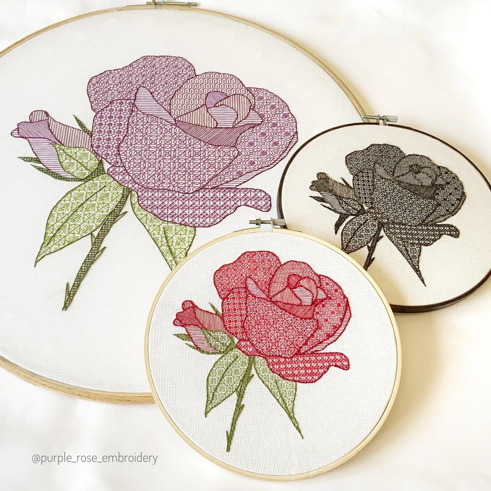 Rose Flower Hand Embroidery Designs