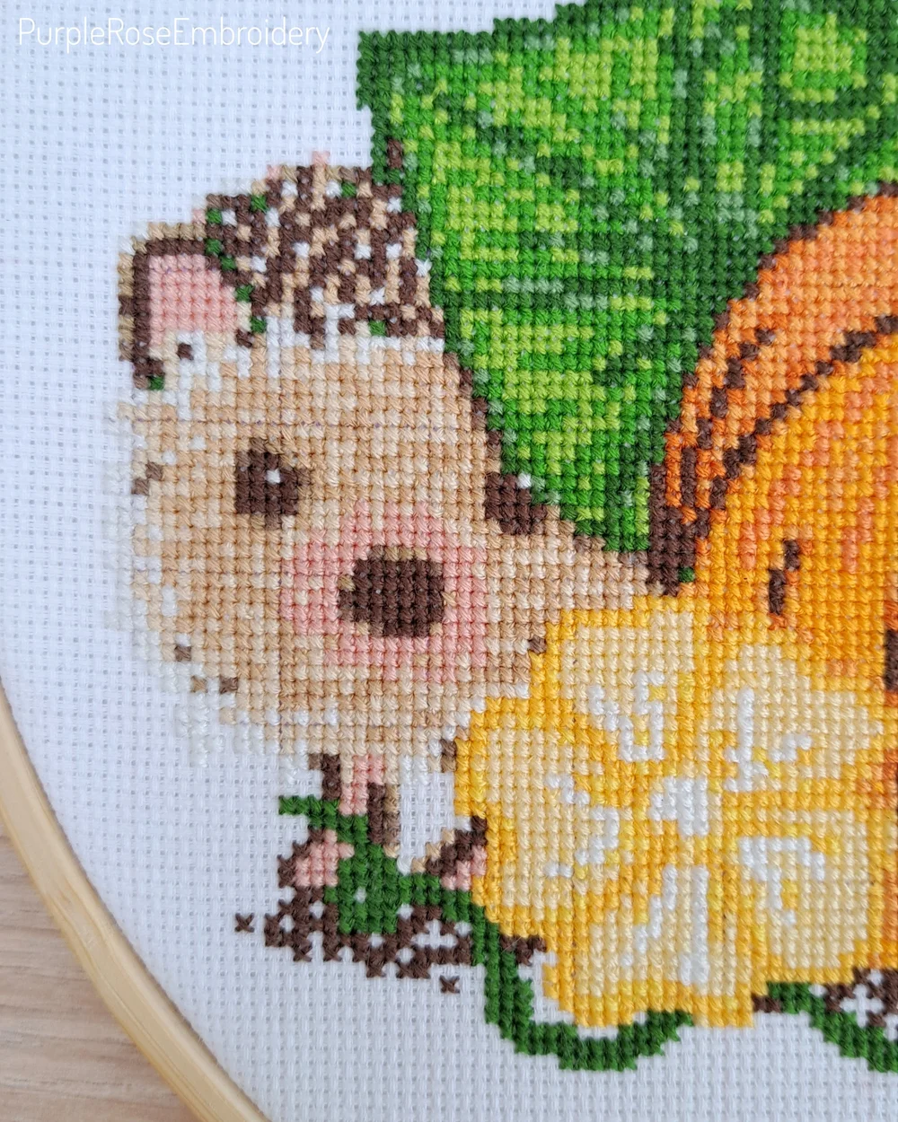 Prickles the Hedgehog Cross Stitch PDF Pattern Download — Purple Rose Embroidery prickles-the-hedgehog-cross-stitch-pdf-pattern-download-purple-rose-embroidery