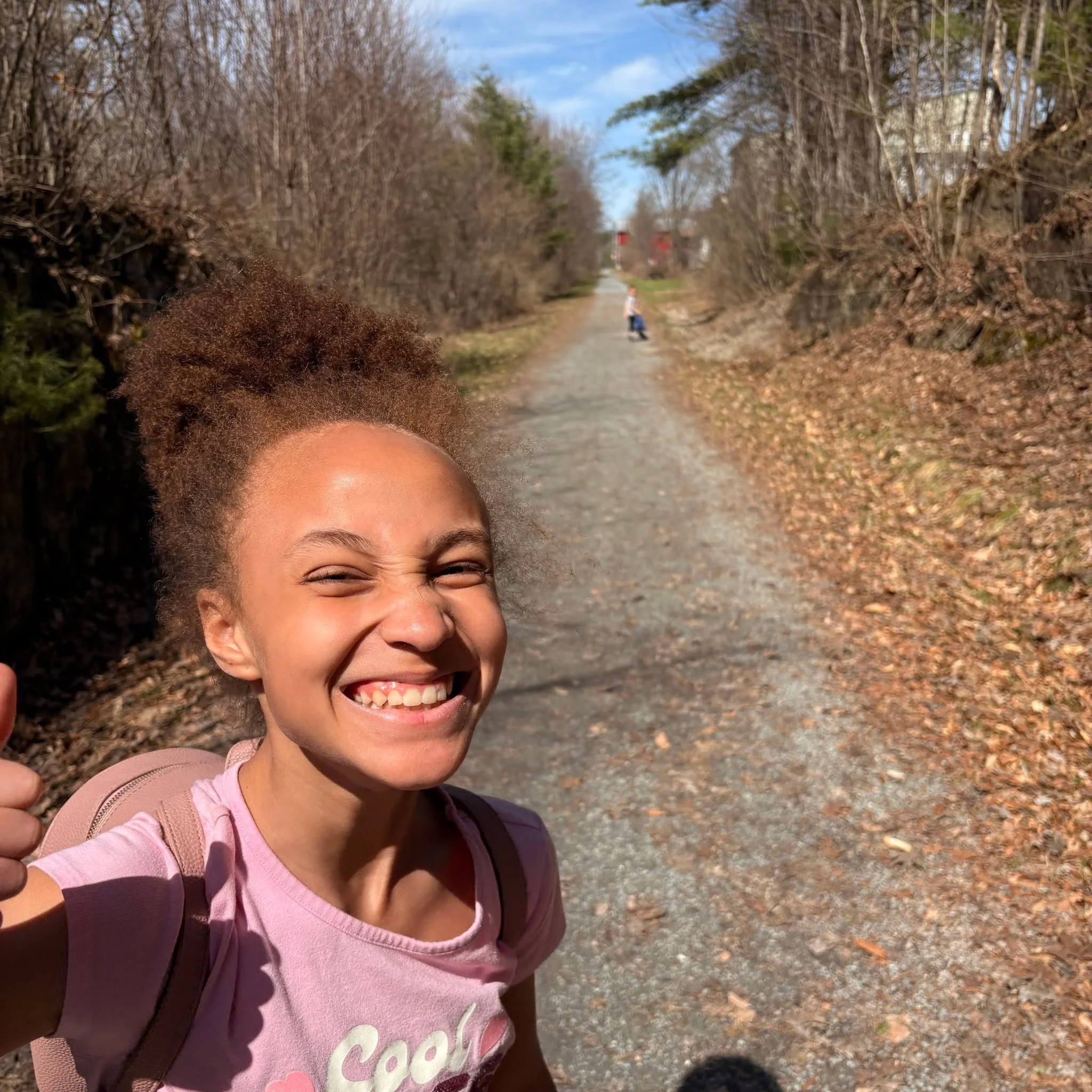 That is Iggy way ahead of us down the trail