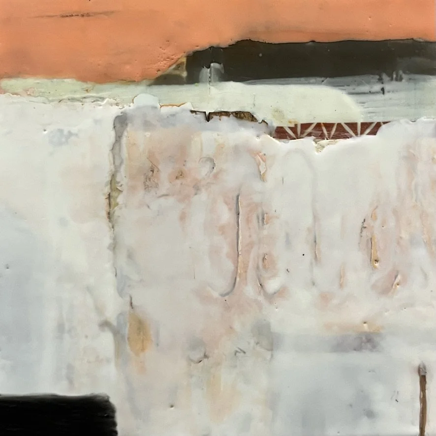 Close-up of a damaged wall with peeling paint and exposed drywall.