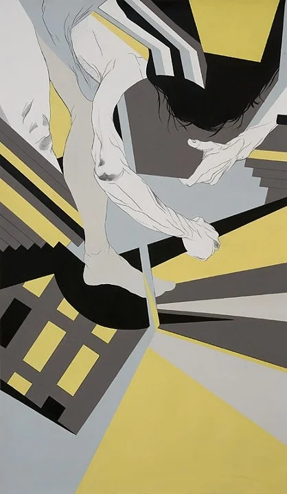 a roof. acrylic and graphite on paper. 2011. 71" x 42"
