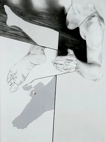 section 2. acrylic and graphite on paper. 2009. 22" x 29"