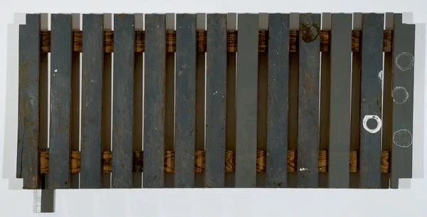 plan #4. altered found object, acrylic. 2009. 48" x 21" x 2"