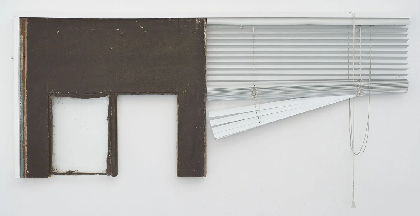 outside in. window, blinds, wood. 2012