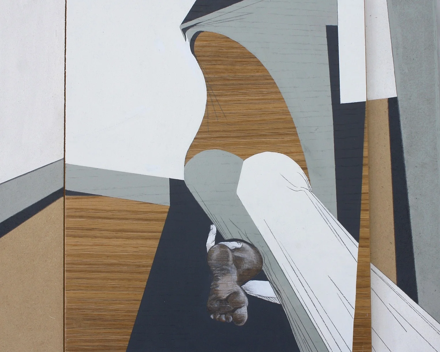 push/pull #2. acrylic and graphite on wood. 2015. 13.5"x 16"