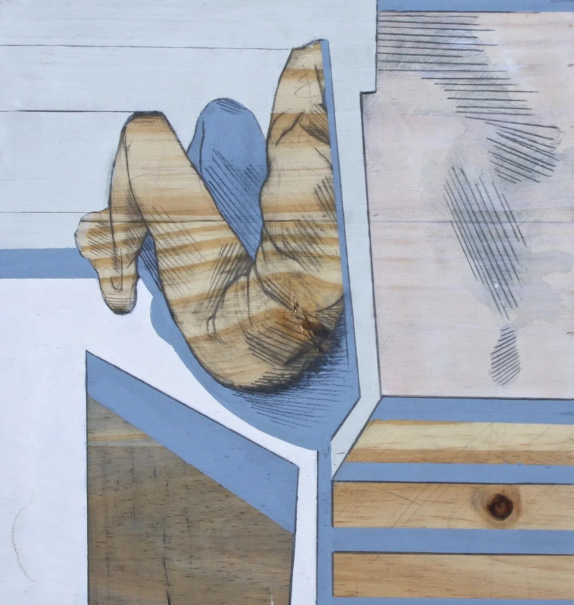 push/pull #7. acrylic and graphite on wood. 2015. 9"x 9.5"