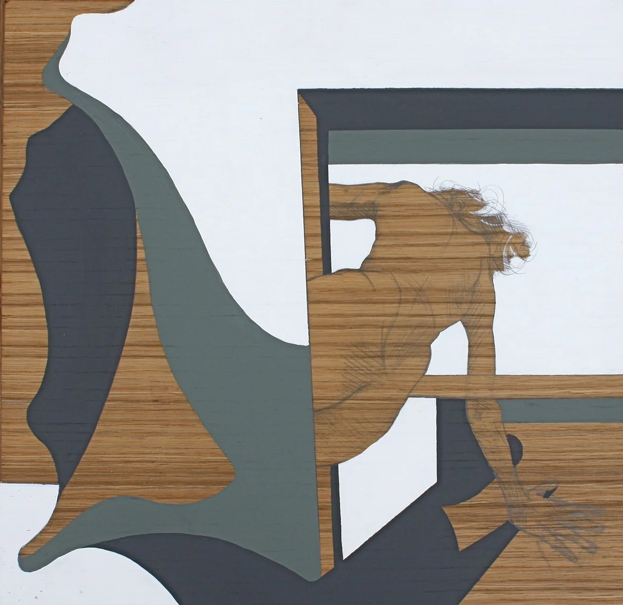 push/pull #16. acrylic and graphite on wood. 2015. 14"x 14"