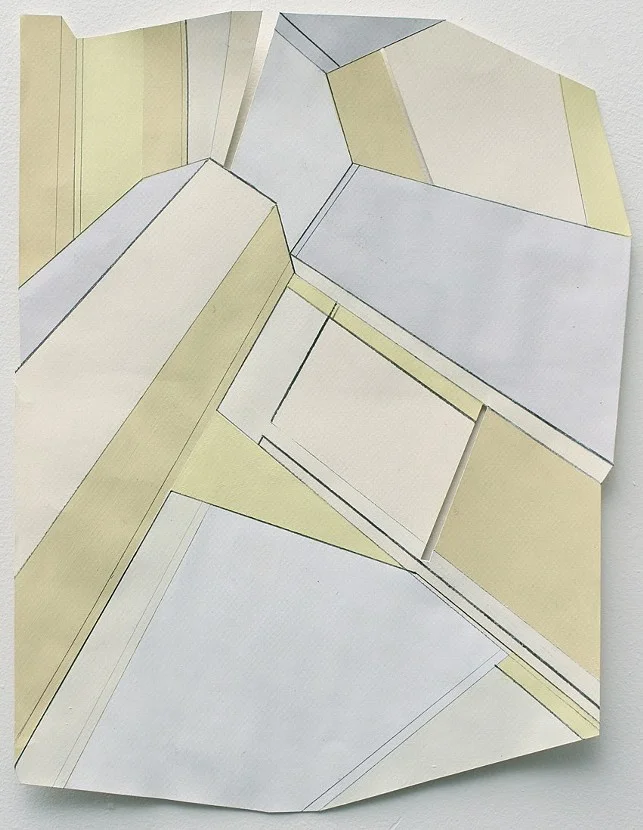 surround #16. acrylic and graphite on shaped paper. 2015. approx. 12"x15"