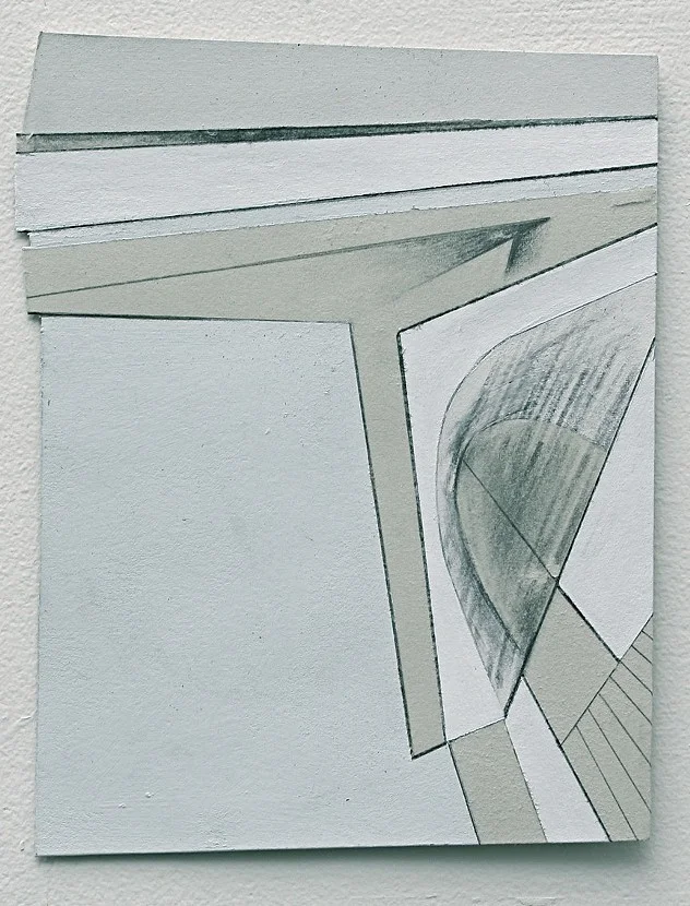 surround #13. acrylic and graphite on shaped paper. 2014. approx. 7.5"x6"
