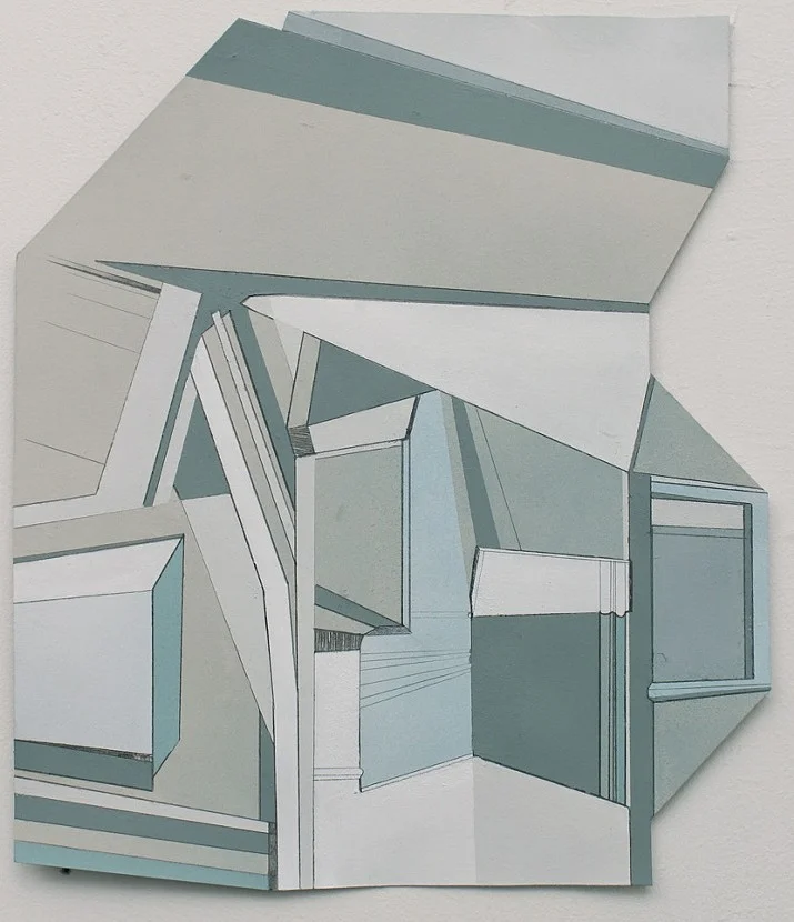 surround #10. acrylic and graphite on shaped paper. 2014. approx. 14"x16"