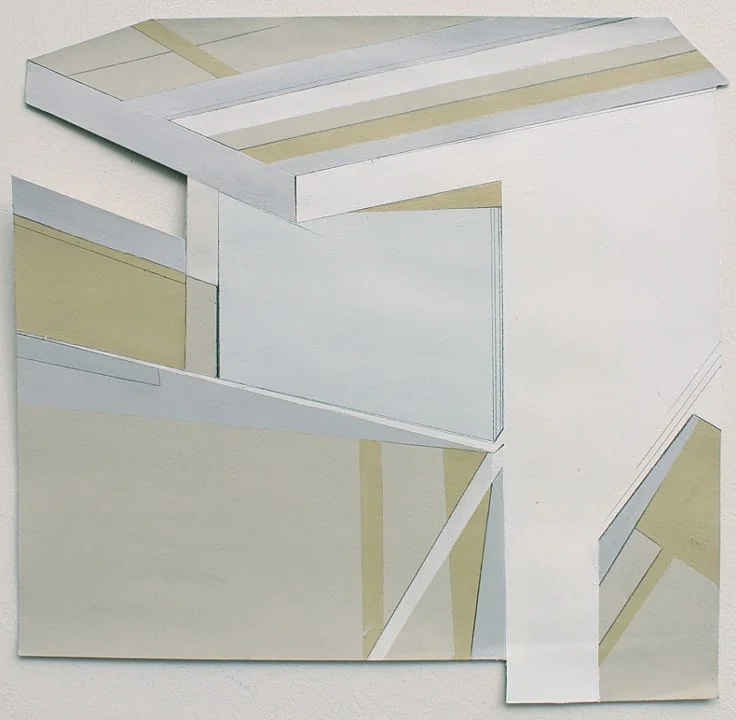 surround #3. acrylic and graphite on shaped paper. 2014. approx. 14"x15"