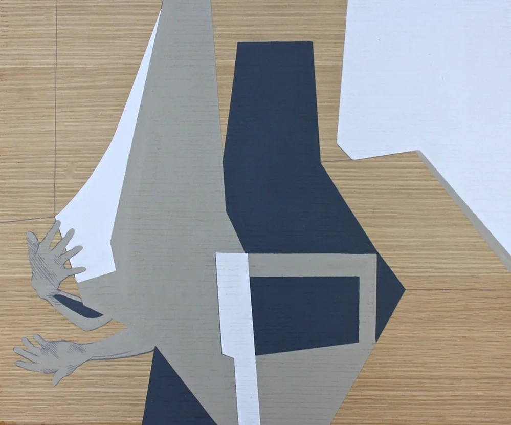 push/pull #5. acrylic and graphite on wood. 2015. 14"x 17"