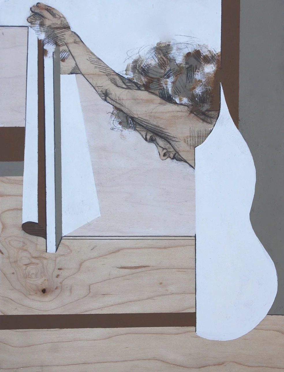 push/pull #9. acrylic and graphite on wood. 2015. 8"x 10"