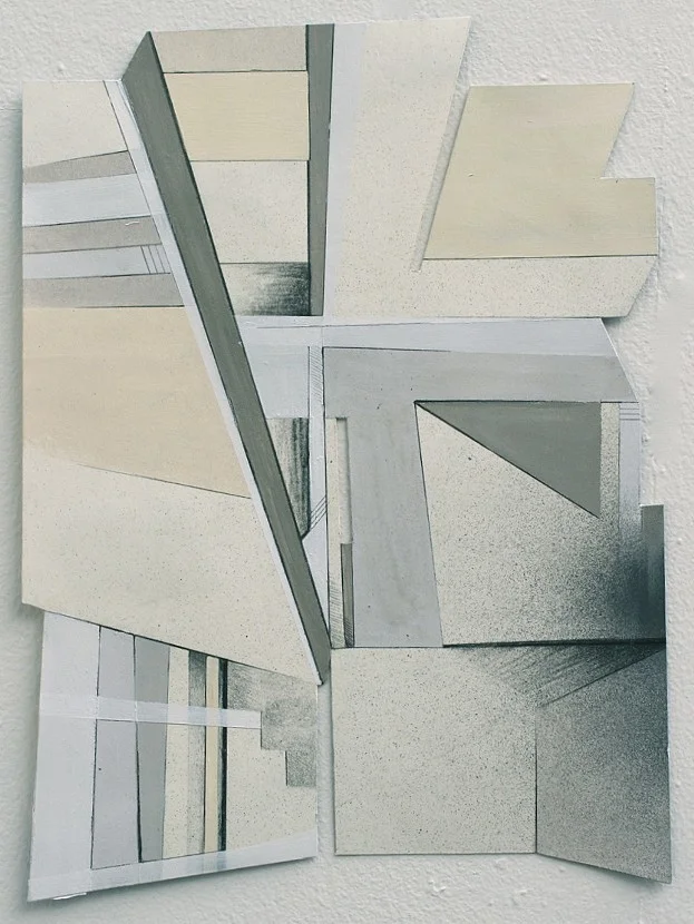 surround #12. acrylic and graphite on shaped paper. 2014. approx. 9"x12"