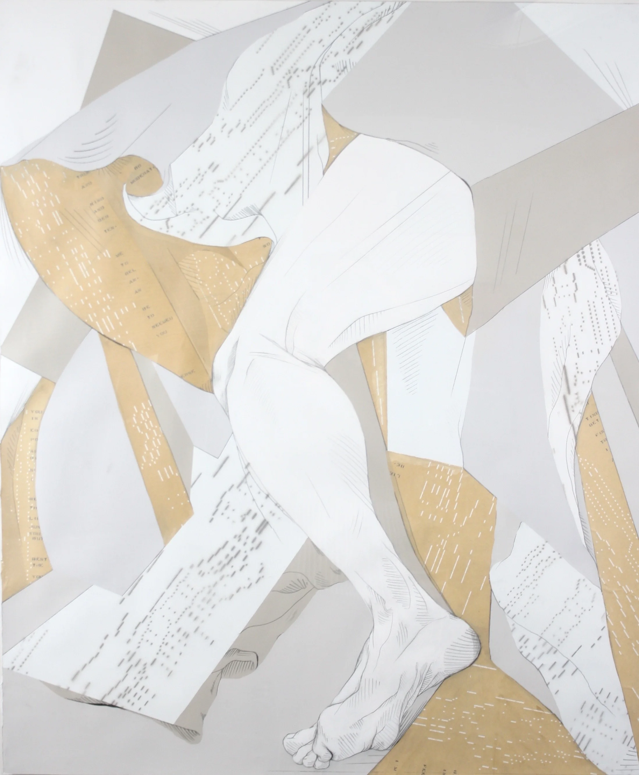 Perforated (kind and tender). acrylic, graphite, piano music on paper. 2018