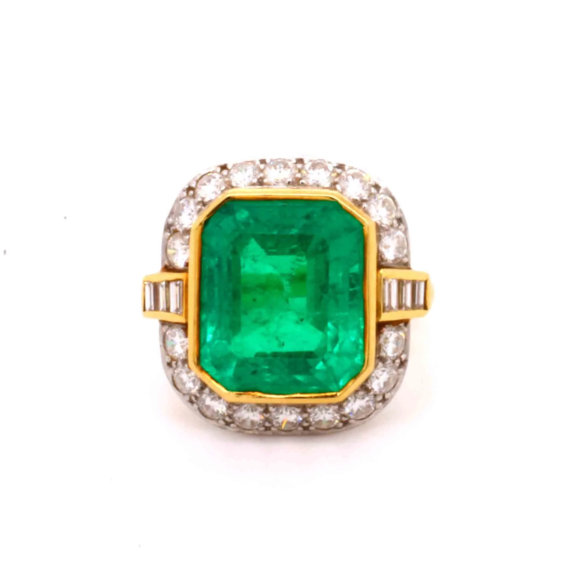 Emerald & Diamond Cluster Ring