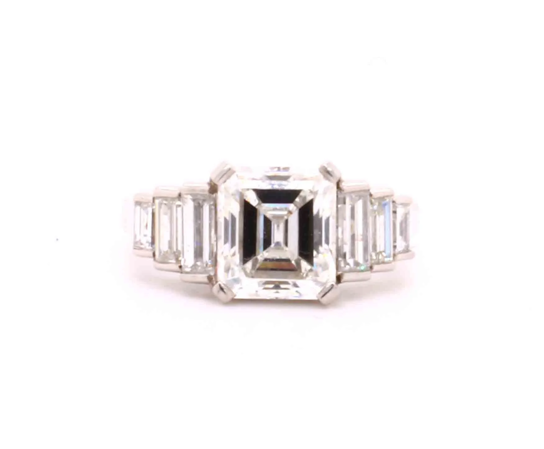 3.12ct Emerald Cut Diamond Ring