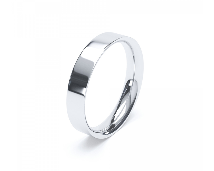 Flat Court Platinum Wedding Band