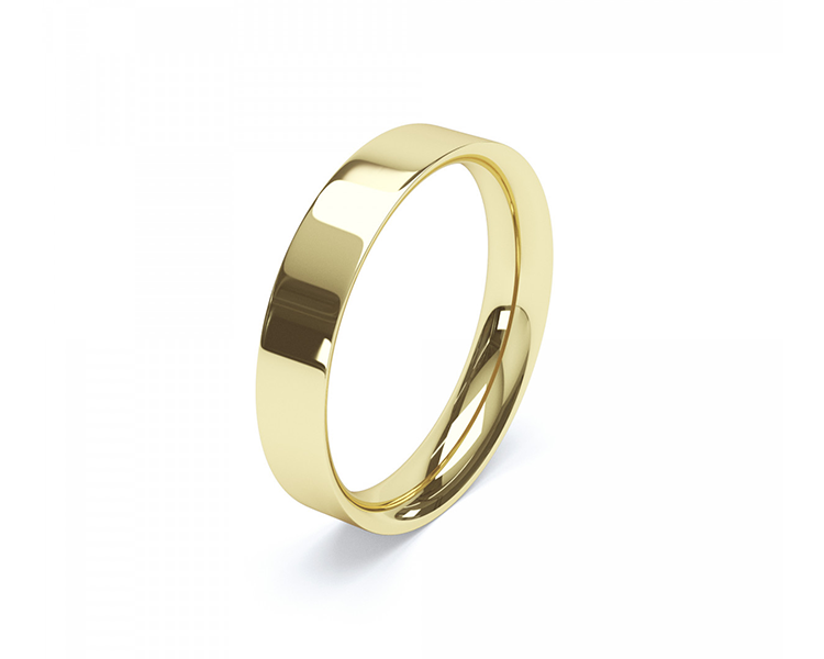 Flat Court 18ct Yellow Gold Wedding Band