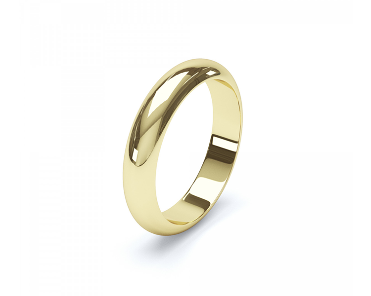 D Shaped 18ct Yellow Gold Wedding Band