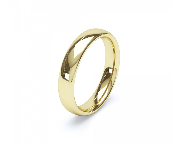 Court Shaped 18ct Yellow Gold Wedding Band