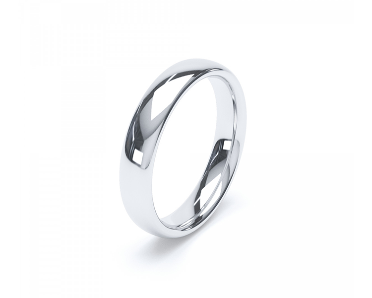 Court Shaped Platinum Wedding Band