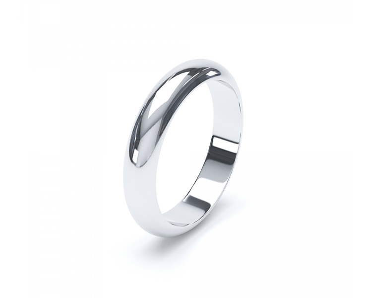 D Shaped Platinum Wedding Band