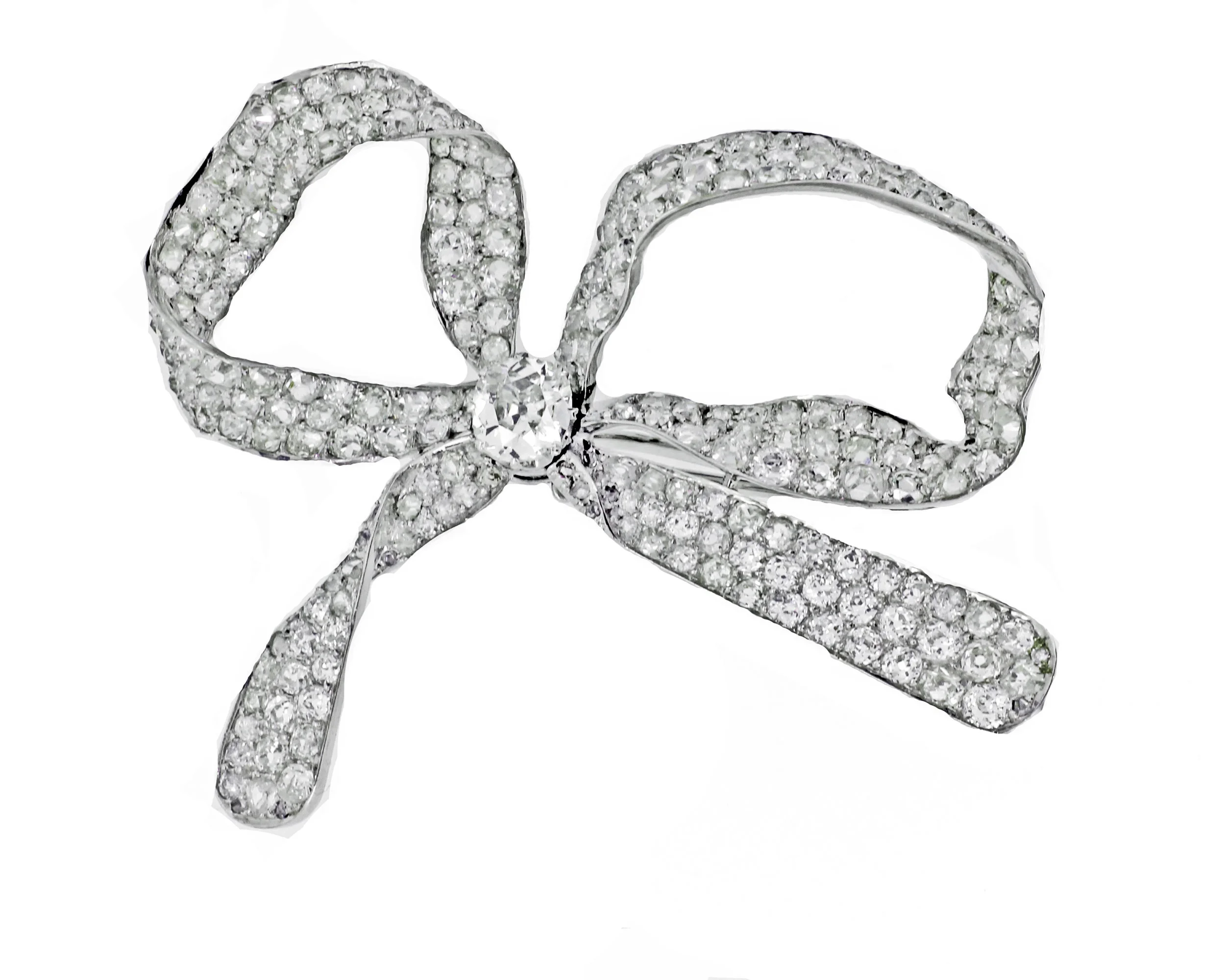 Edwardian Diamond Bow Brooch