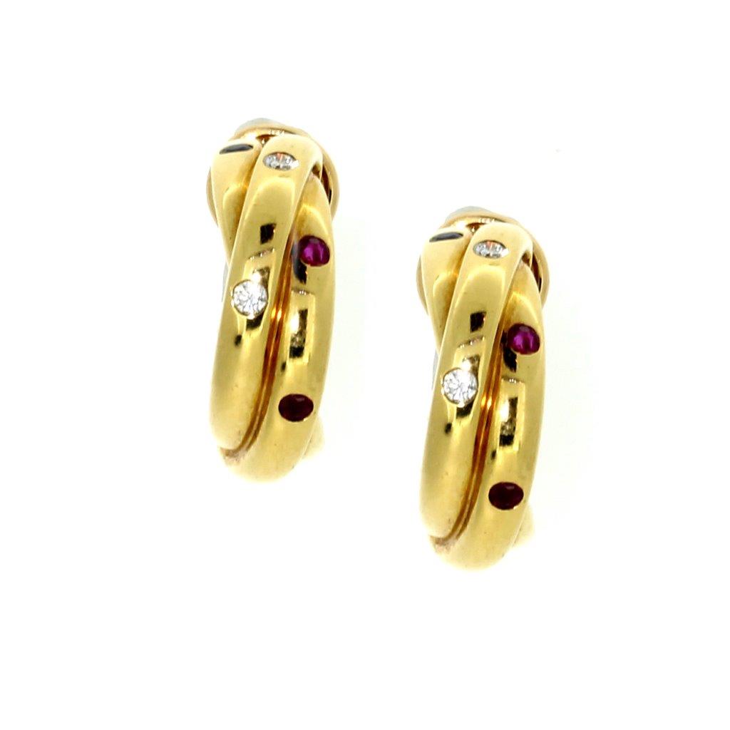 Cartier Gem Set Trinity Earrings